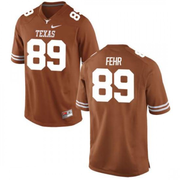 Women University of Texas #89 Chris Fehr Game Football Jersey Orange